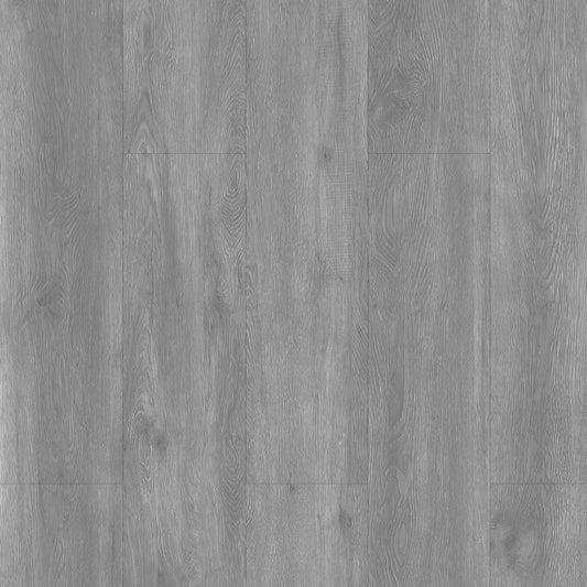 Close-up of gray wood-patterned flooring