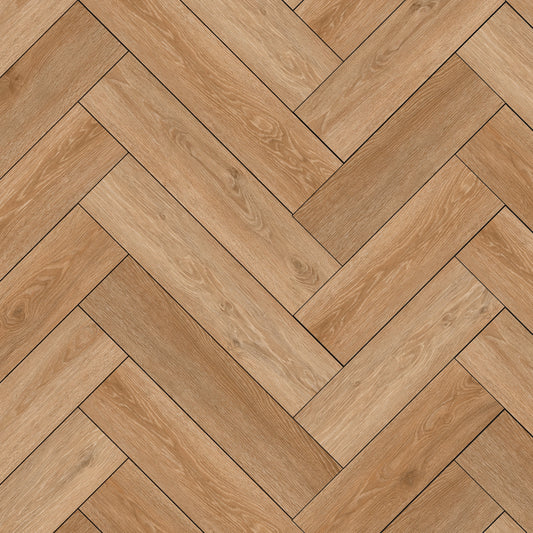 Wooden flooring with herringbone pattern