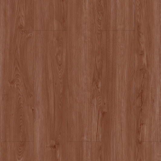 Close-up of a wooden floor with a warm brown color and visible grain pattern.