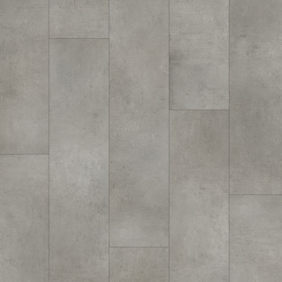 Gray tiled floor with a concrete-like texture