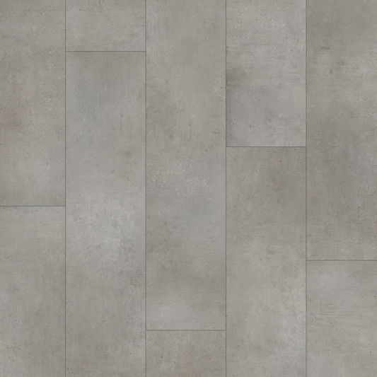 Gray tiled floor with a concrete-like texture